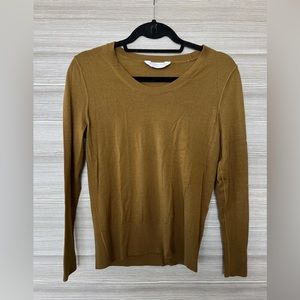 EVERLANE Mustard Yellow Brown, Wool, Full Sleeve Sweater XS